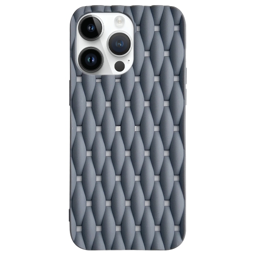 

For iPhone 13 Pro Max Weave Cooling Solid Color TPU Phone Case(Grey)