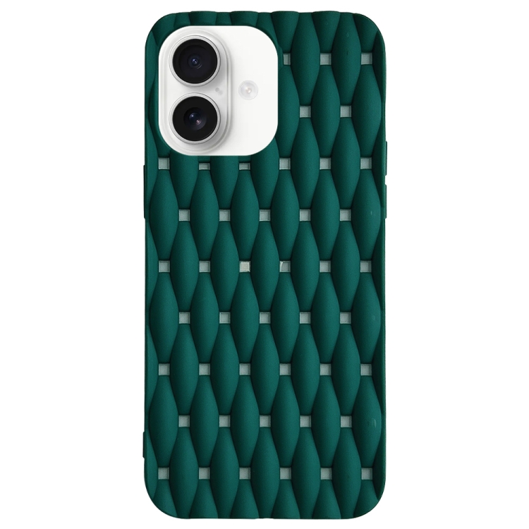 

For iPhone 16 Plus Weave Cooling Solid Color TPU Phone Case(Green)