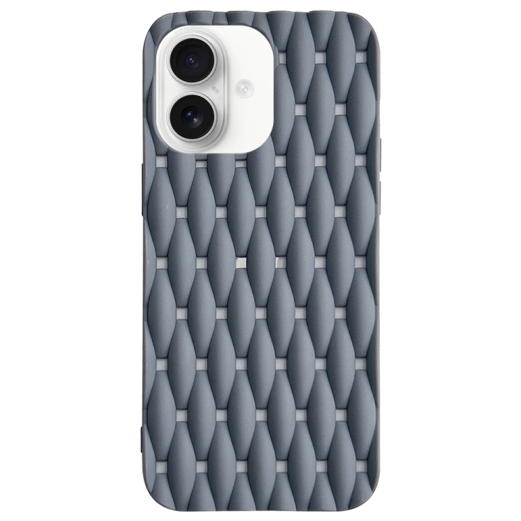 

For iPhone 16 Weave Cooling Solid Color TPU Phone Case(Grey)