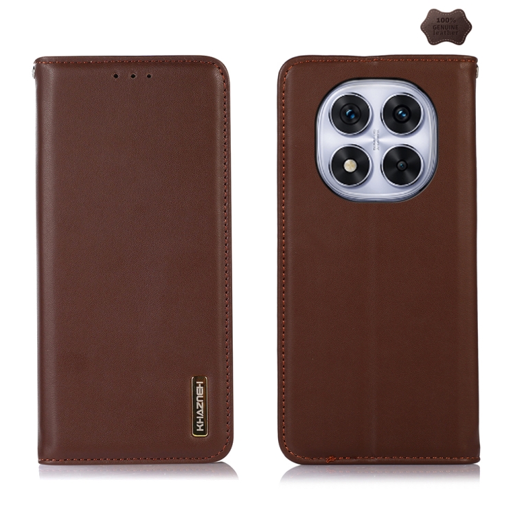 

For Redmi Note 14 Pro 5G KHAZNEH Nappa Top Layer Cowhide Leather Phone Case(Brown)
