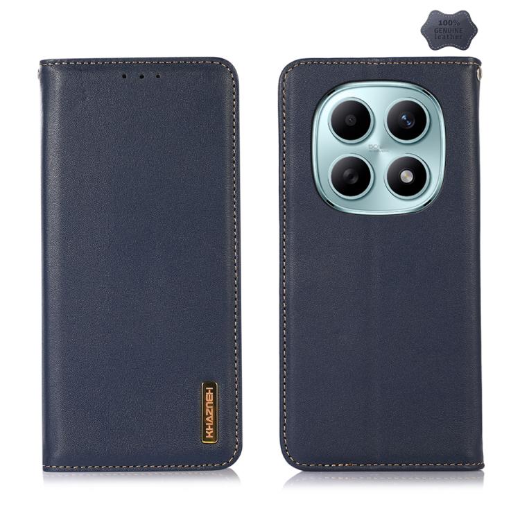 

For Redmi Note 15 5G Global 164mm KHAZNEH Nappa Top Layer Cowhide Leather Phone Case(Blue)