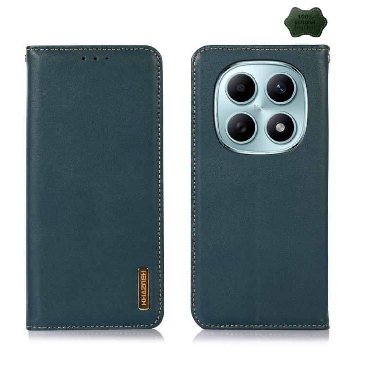 

For Redmi Note 15 5G Global 164mm KHAZNEH Nappa Top Layer Cowhide Leather Phone Case(Green)
