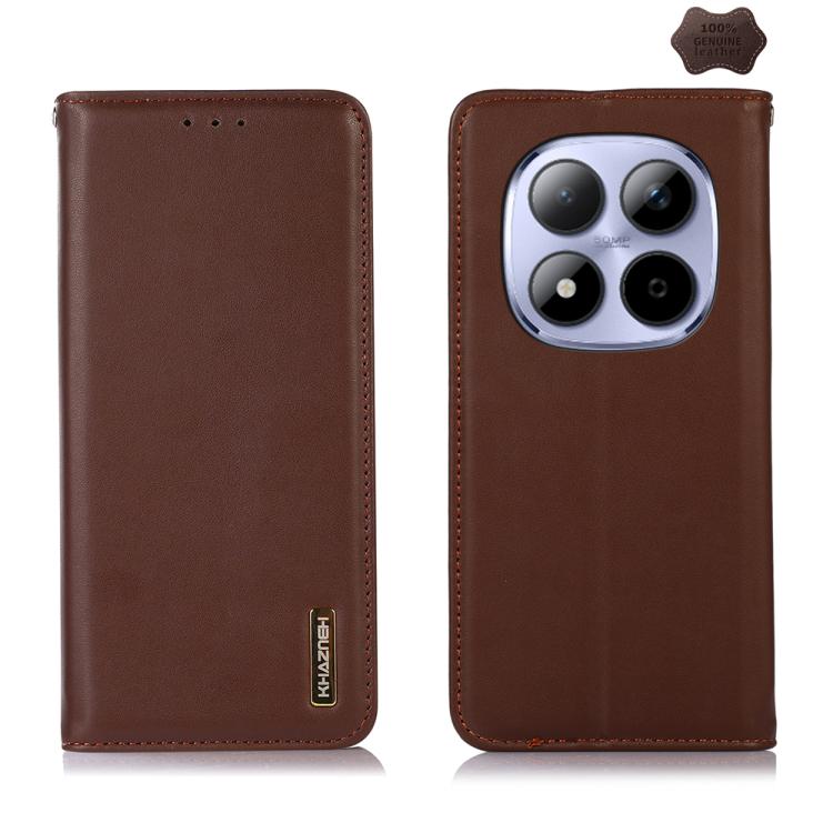 

For Redmi Note 15 Pro+ 5G Global 163.3mm KHAZNEH Nappa Top Layer Cowhide Leather Phone Case(Brown)