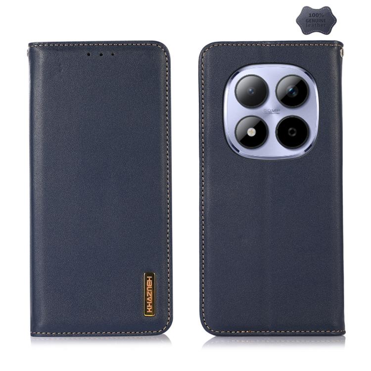 

For Redmi Note 15 Pro 5G Global 163.6mm KHAZNEH Nappa Top Layer Cowhide Leather Phone Case(Blue)