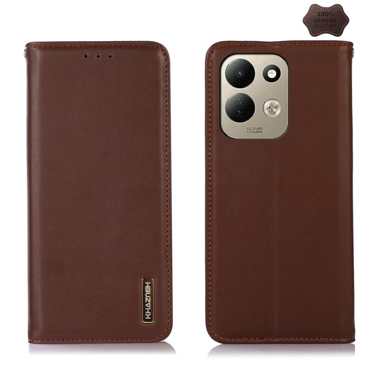 For Redmi 17 5G/4G Global 171mm KHAZNEH Nappa Top Layer Cowhide Leather Phone Case(Brown)