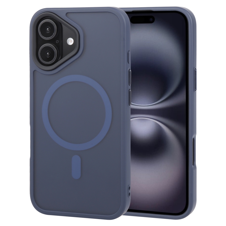 

For iPhone 16 GEBEI Skin Feel MagSafe Magnetic Phone Case(Blue)