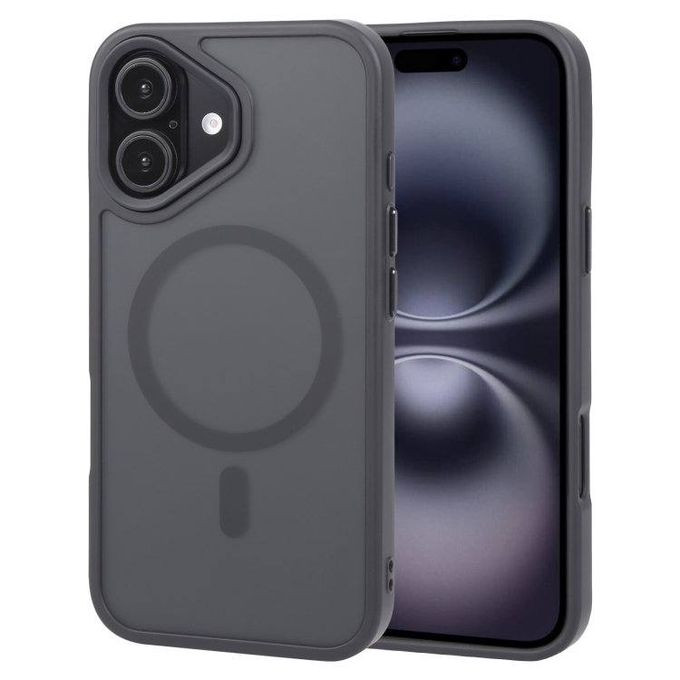 

For iPhone 16 Plus GEBEI Skin Feel MagSafe Magnetic Phone Case(Black)