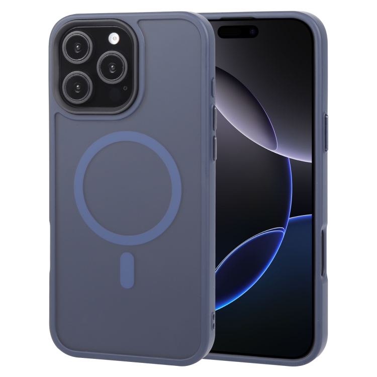 

For iPhone 16 Pro GEBEI Skin Feel MagSafe Magnetic Phone Case(Blue)