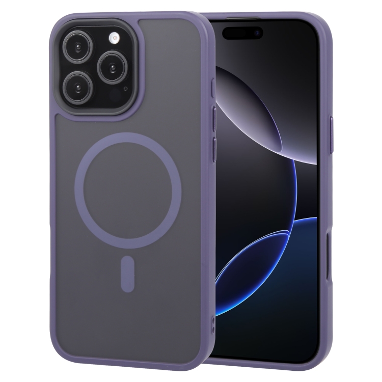 

For iPhone 16 Pro GEBEI Skin Feel MagSafe Magnetic Phone Case(Purple)