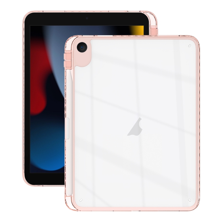 

For iPad 10.2 2021 / Air 10.5 2019 Acrylic Hybrid TPU Tablet Case with Pen Slot(Pink)