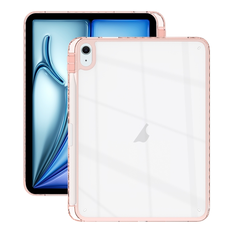 

For iPad Air 13 2025 / 2024 Acrylic Hybrid TPU Tablet Case with Pen Slot(Pink)
