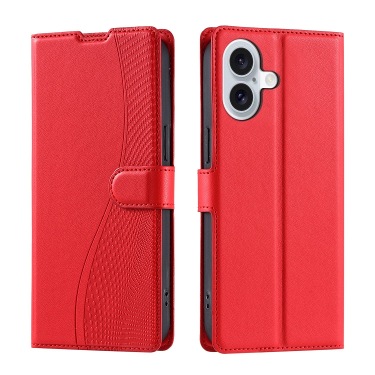 

For iPhone 16 Voltage Ultra-thin Dot Leather Phone Case(Red)