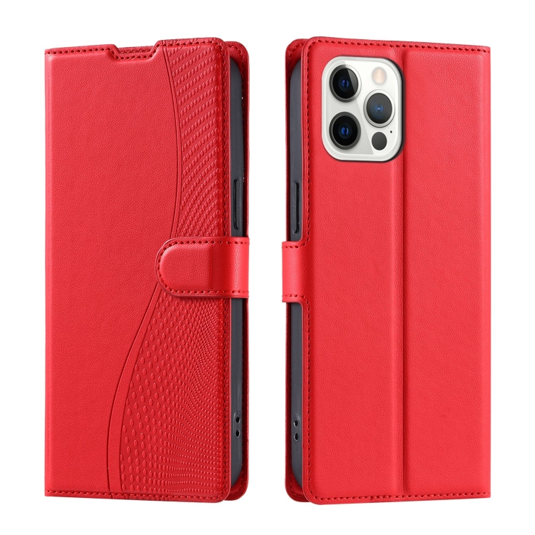 

For iPhone 12 / 12 Pro Voltage Ultra-thin Dot Leather Phone Case(Red)