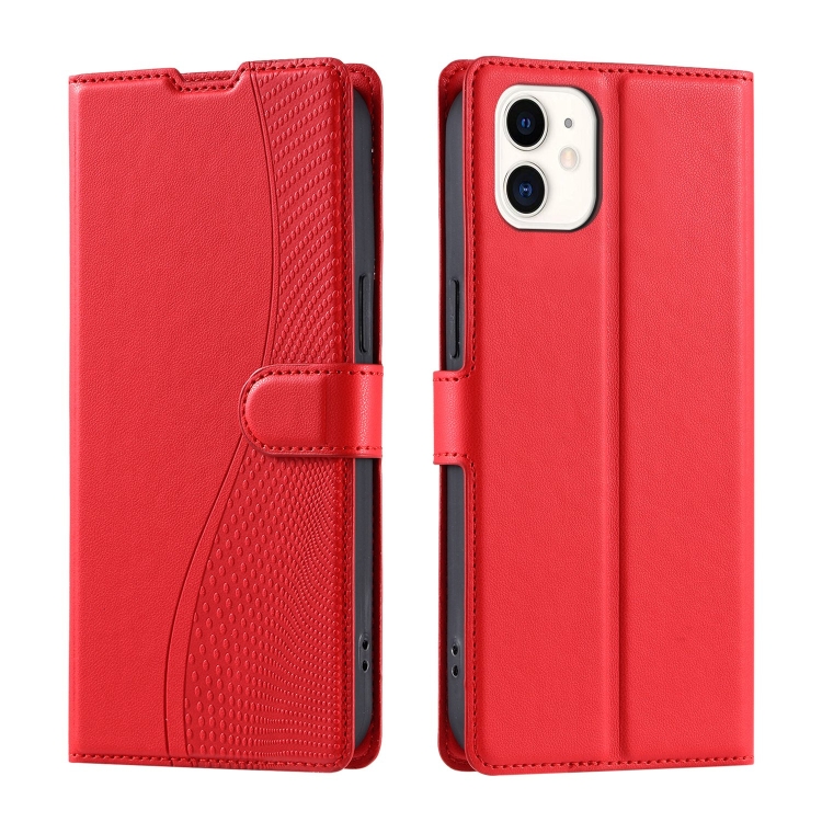 

For iPhone 12 mini Voltage Ultra-thin Dot Leather Phone Case(Red)
