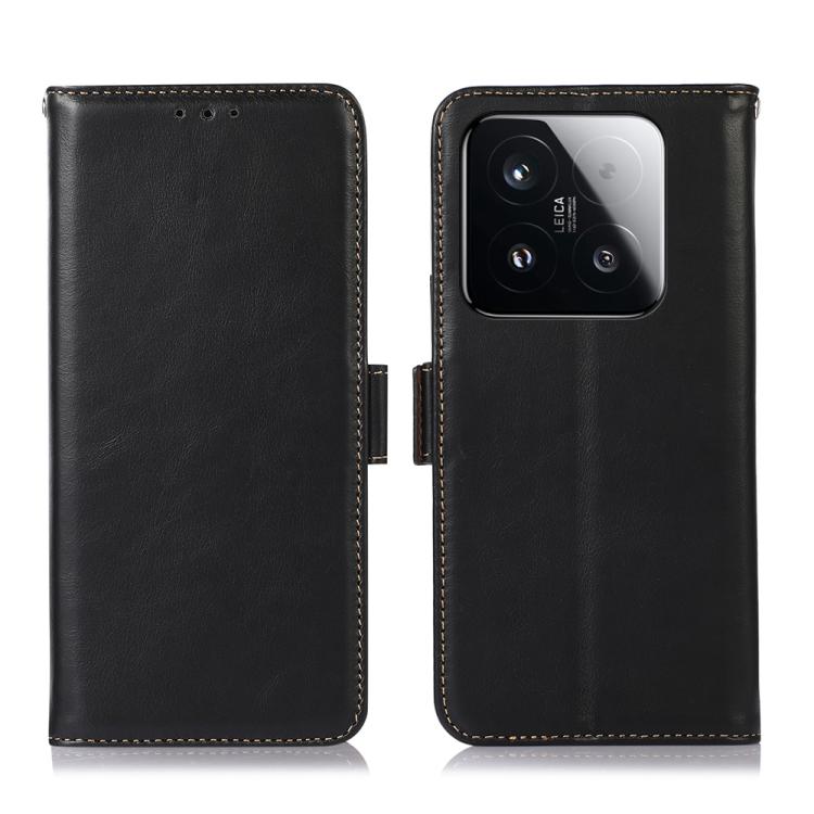 

For Xiaomi 15T 5G Magnetic Crazy Horse Texture Genuine Leather RFID Phone Case(Black)