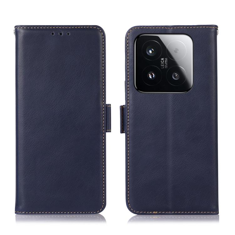 For Xiaomi 15T 5G Magnetic Crazy Horse Texture Genuine Leather RFID Phone Case(Blue)