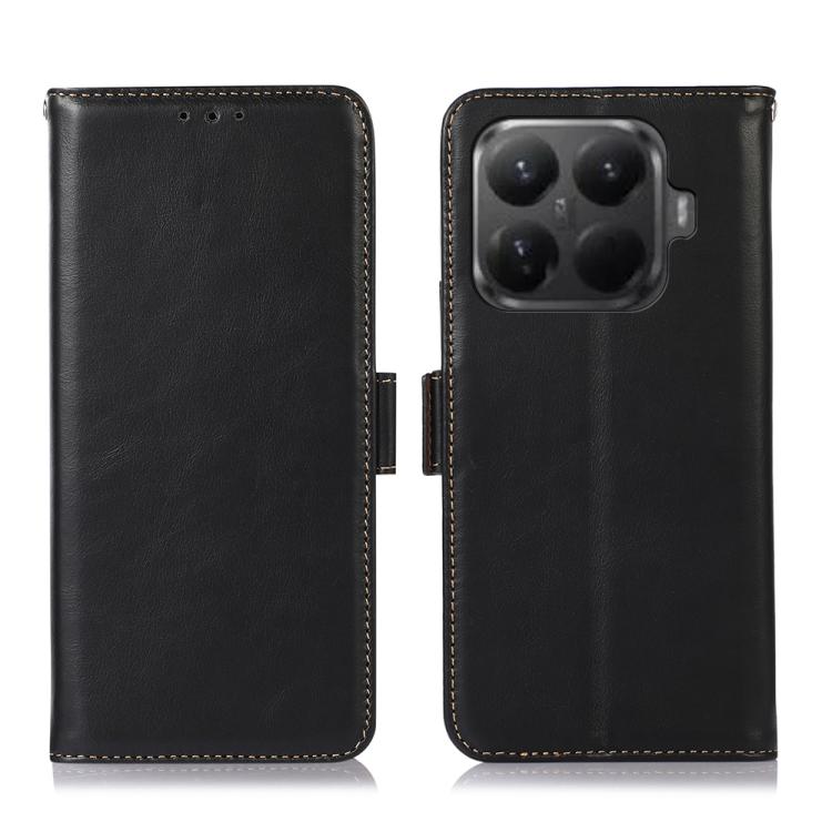 

For Xiaomi 15T Pro 5G Magnetic Crazy Horse Texture Genuine Leather RFID Phone Case(Black)