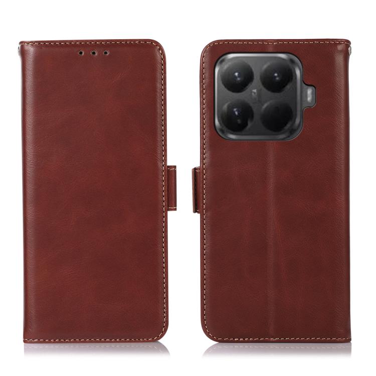 For Xiaomi 15T Pro 5G Magnetic Crazy Horse Texture Genuine Leather RFID Phone Case(Brown)