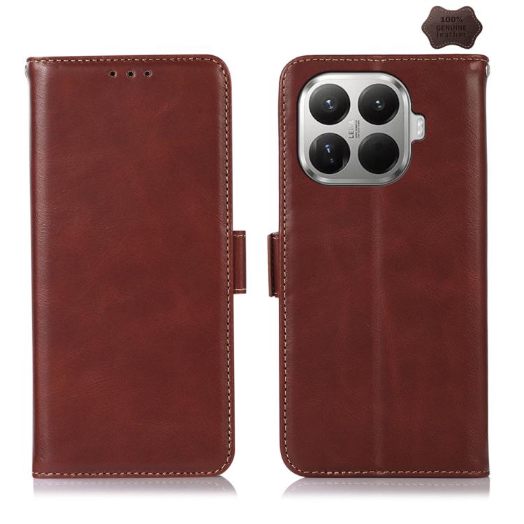 For Xiaomi 17T 5G Magnetic Crazy Horse Texture Genuine Leather RFID Phone Case(Brown)