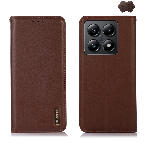 

For Xiaomi 14T Pro KHAZNEH Nappa Top Layer Cowhide Leather Phone Case(Brown)