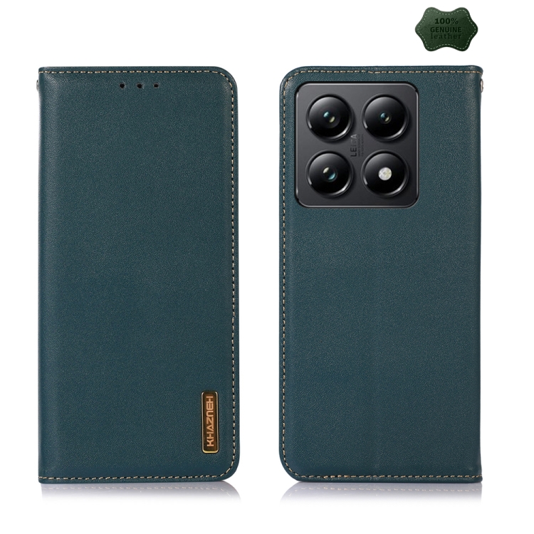 

For Xiaomi 14T Pro KHAZNEH Nappa Top Layer Cowhide Leather Phone Case(Green)