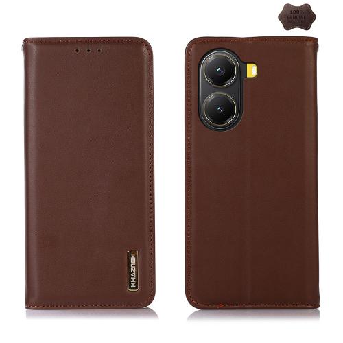 

For Xiaomi Poco X7 Pro KHAZNEH Nappa Top Layer Cowhide Leather Phone Case(Brown)