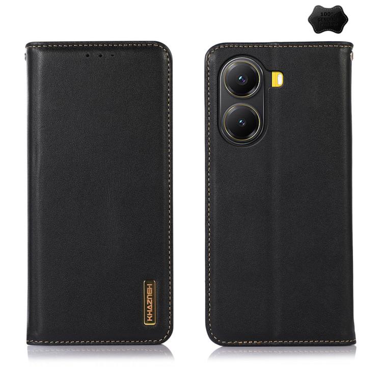 

For Xiaomi Poco X7 Pro KHAZNEH Nappa Top Layer Cowhide Leather Phone Case(Black)