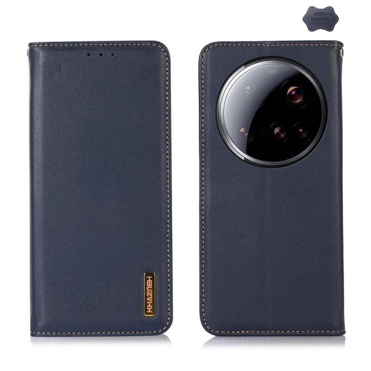 

For Xiaomi 15 Ultra KHAZNEH Nappa Top Layer Cowhide Leather Phone Case(Blue)