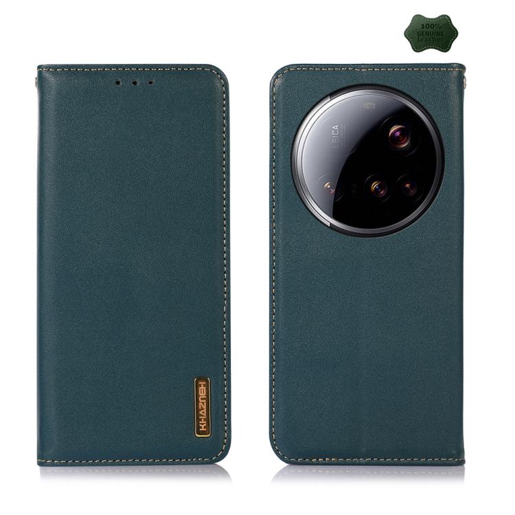 

For Xiaomi 15 Ultra KHAZNEH Nappa Top Layer Cowhide Leather Phone Case(Green)