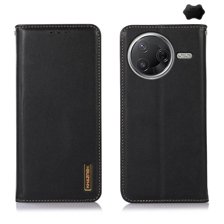 

For Xiaomi Poco F7 Pro / Redmi K80 KHAZNEH Nappa Top Layer Cowhide Leather Phone Case(Black)