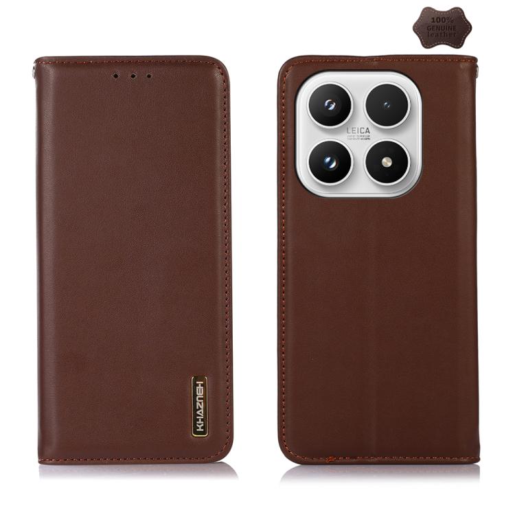 

For Xiaomi 17 KHAZNEH Nappa Top Layer Cowhide Leather Phone Case(Brown)