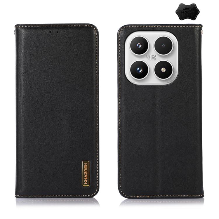 

For Xiaomi 17 KHAZNEH Nappa Top Layer Cowhide Leather Phone Case(Black)