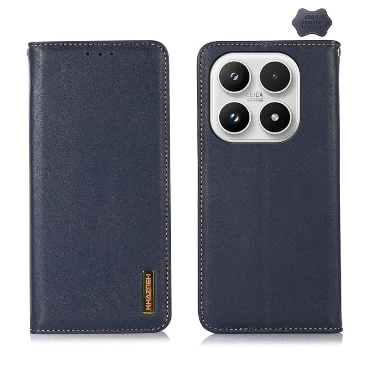 

For Xiaomi 17 KHAZNEH Nappa Top Layer Cowhide Leather Phone Case(Blue)