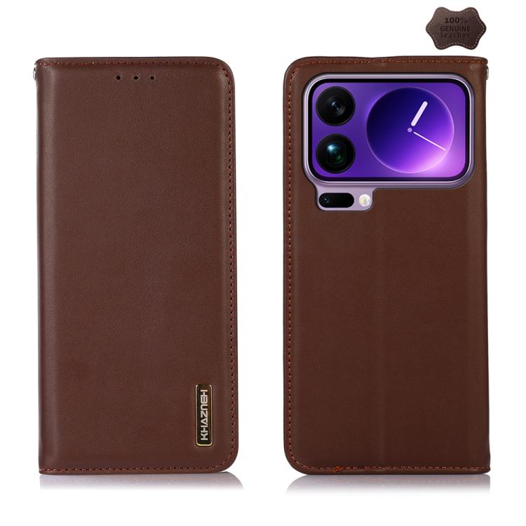 

For Xiaomi 17 Pro KHAZNEH Nappa Top Layer Cowhide Leather Phone Case(Brown)