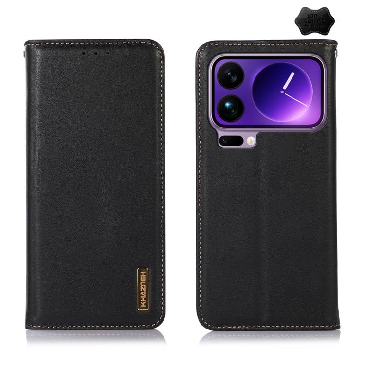 

For Xiaomi 17 Pro KHAZNEH Nappa Top Layer Cowhide Leather Phone Case(Black)