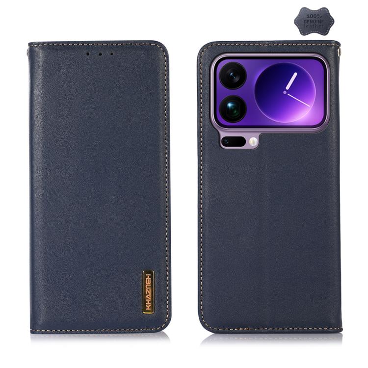 

For Xiaomi 17 Pro KHAZNEH Nappa Top Layer Cowhide Leather Phone Case(Blue)