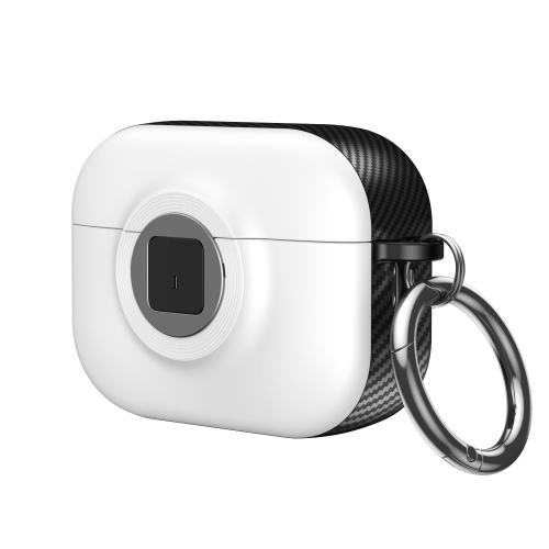 

For AirPods Pro 2 Camera Series PC + TPU Headset Shockproof Carbon Fibre Case(White)