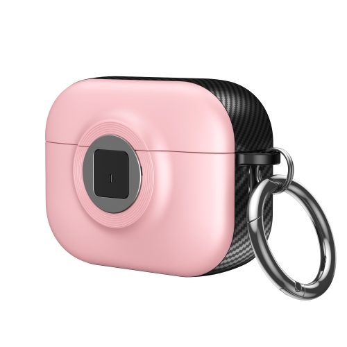 

For AirPods 3 Camera Series PC + TPU Headset Shockproof Carbon Fibre Case(Pink)