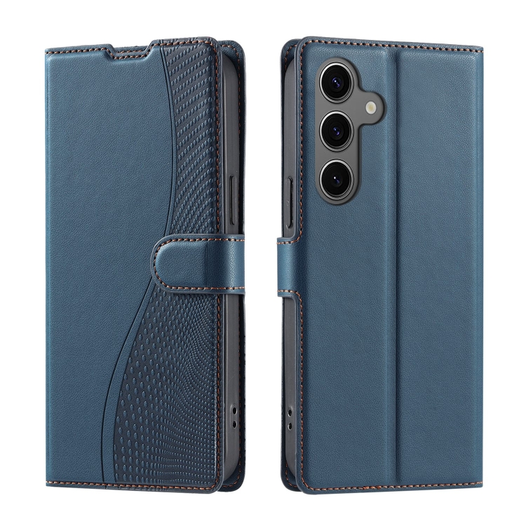 

For Samsung Galaxy S24 5G Voltage Ultra-thin Dot Leather Phone Case(Blue)