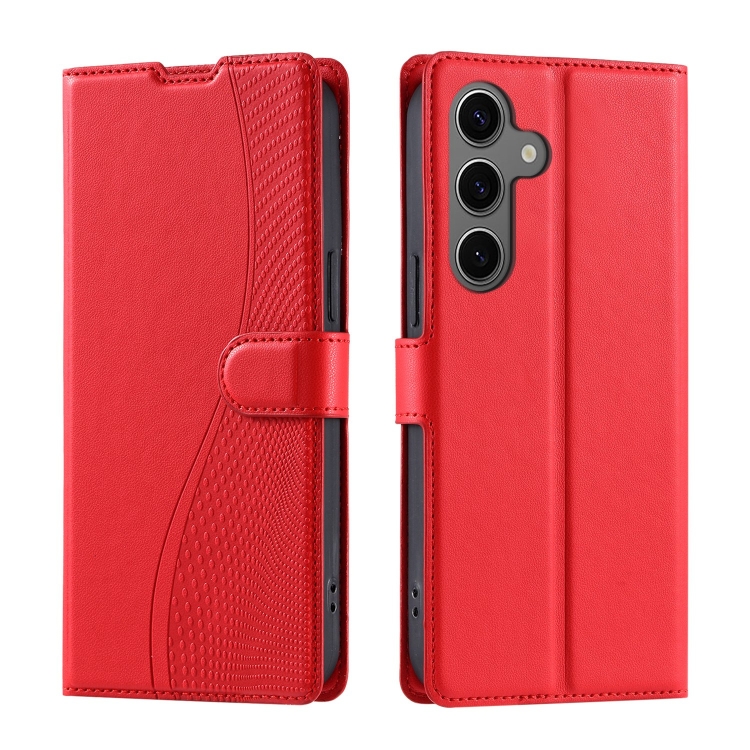 

For Samsung Galaxy S24+ 5G Voltage Ultra-thin Dot Leather Phone Case(Red)