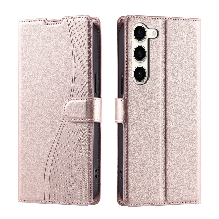 

For Samsung Galaxy S23 5G Voltage Ultra-thin Dot Leather Phone Case(Rose Gold)