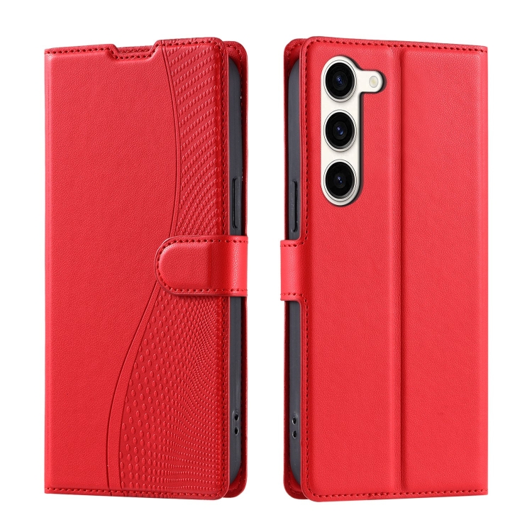 

For Samsung Galaxy S23 5G Voltage Ultra-thin Dot Leather Phone Case(Red)
