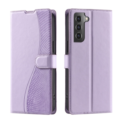 

For Samsung Galaxy S21 5G Voltage Ultra-thin Dot Leather Phone Case(Purple)