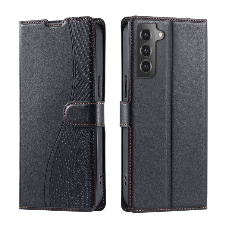 

For Samsung Galaxy S21 5G Voltage Ultra-thin Dot Leather Phone Case(Black)