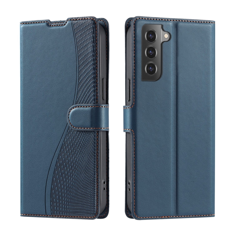 

For Samsung Galaxy S21+ 5G Voltage Ultra-thin Dot Leather Phone Case(Blue)