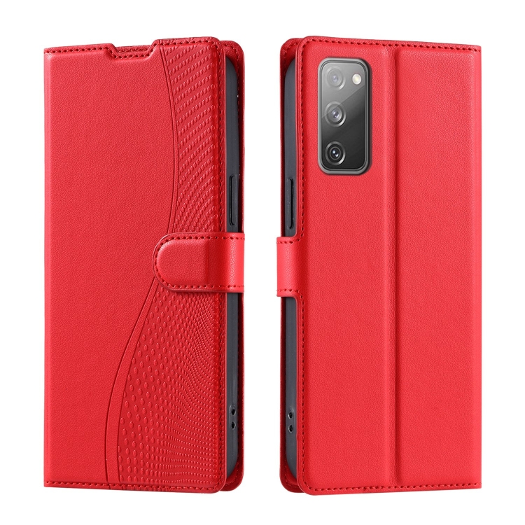 

For Samsung Galaxy S20 FE Voltage Ultra-thin Dot Leather Phone Case(Red)