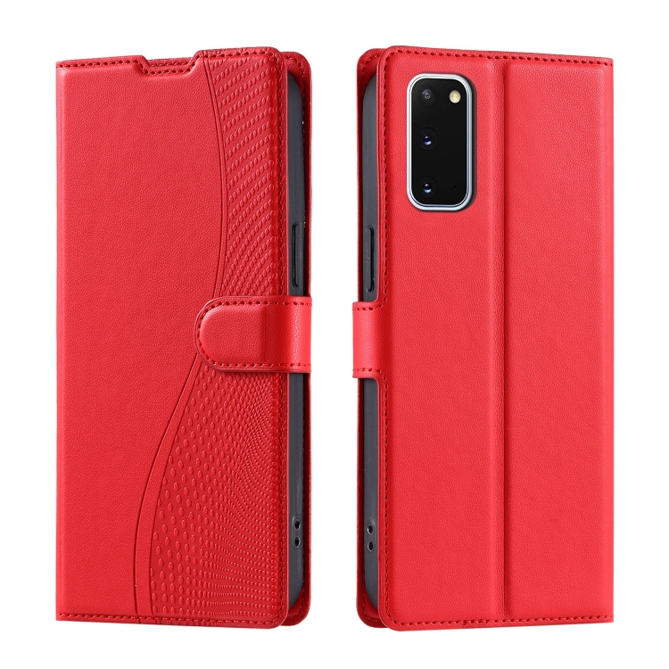 

For Samsung Galaxy S20 Voltage Ultra-thin Dot Leather Phone Case(Red)