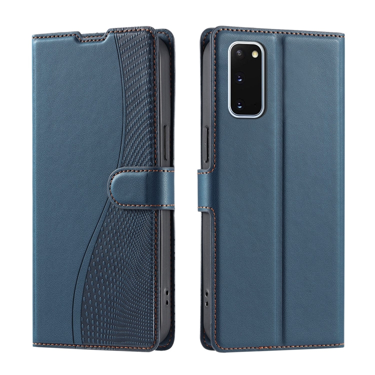 

For Samsung Galaxy S20 Voltage Ultra-thin Dot Leather Phone Case(Blue)