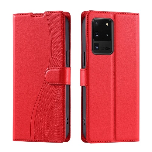 

For Samsung Galaxy S20 Ultra Voltage Ultra-thin Dot Leather Phone Case(Red)