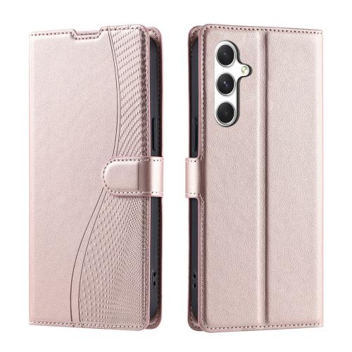 

For Samsung Galaxy S25 5G Voltage Ultra-thin Dot Leather Phone Case(Rose Gold)